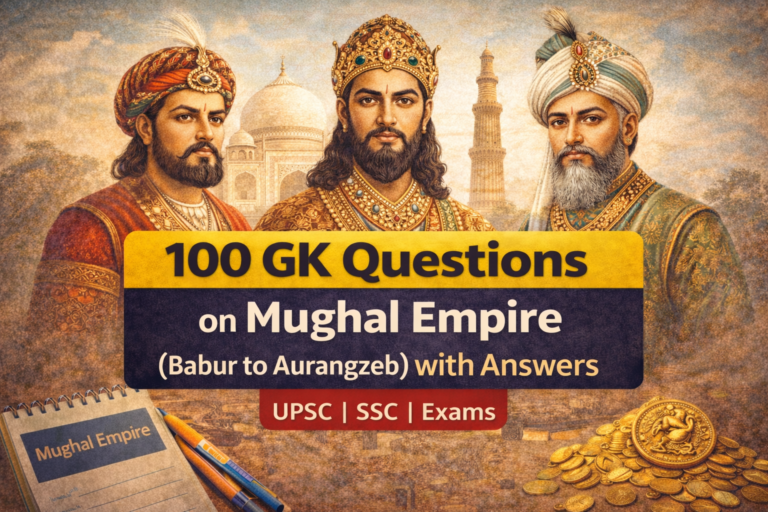 100 GK Questions on Mughal Empire (Babur to Aurangzeb)