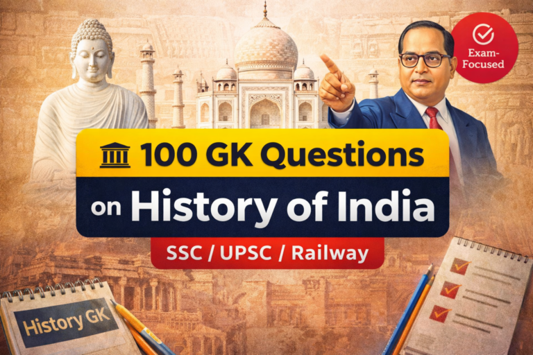 100 GK Questions on History of India