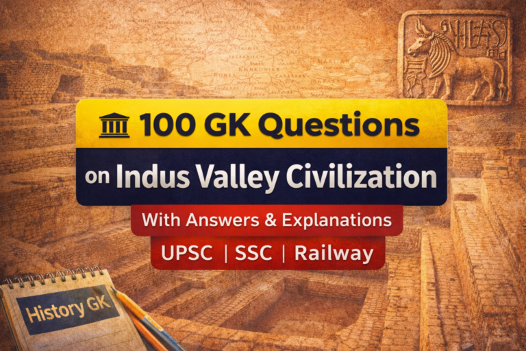 100 GK Questions and Answers on Indus Valley Civilization