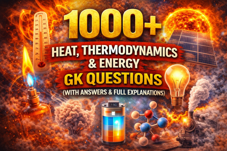 1000+ Heat, Thermodynamics & Energy GK Questions (With Answers & Full Explanations)