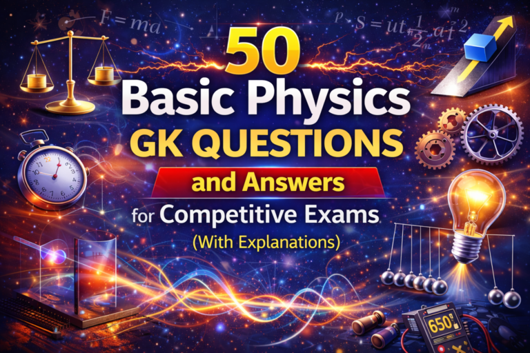 50 Basic Physics GK Questions and Answers for Competitive Exams (With Explanations)