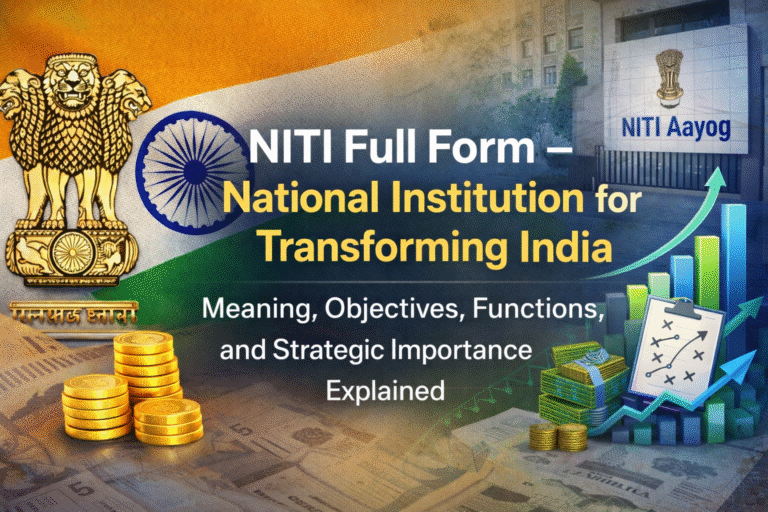NITI Full Form – National Institution for Transforming India: Meaning, Objectives, Functions, and Strategic Importance Explained