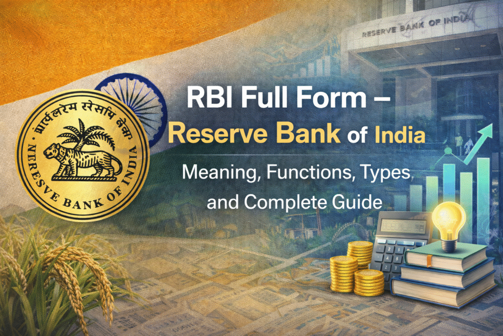 RBI Full Form – Reserve Bank of India: Meaning, Functions, Types, and Complete Guide