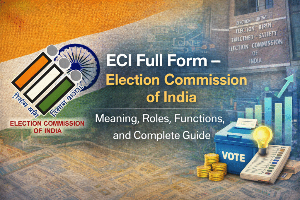 ECI Full Form – Election Commission of India: Meaning, Roles, Functions, and Complete Guide