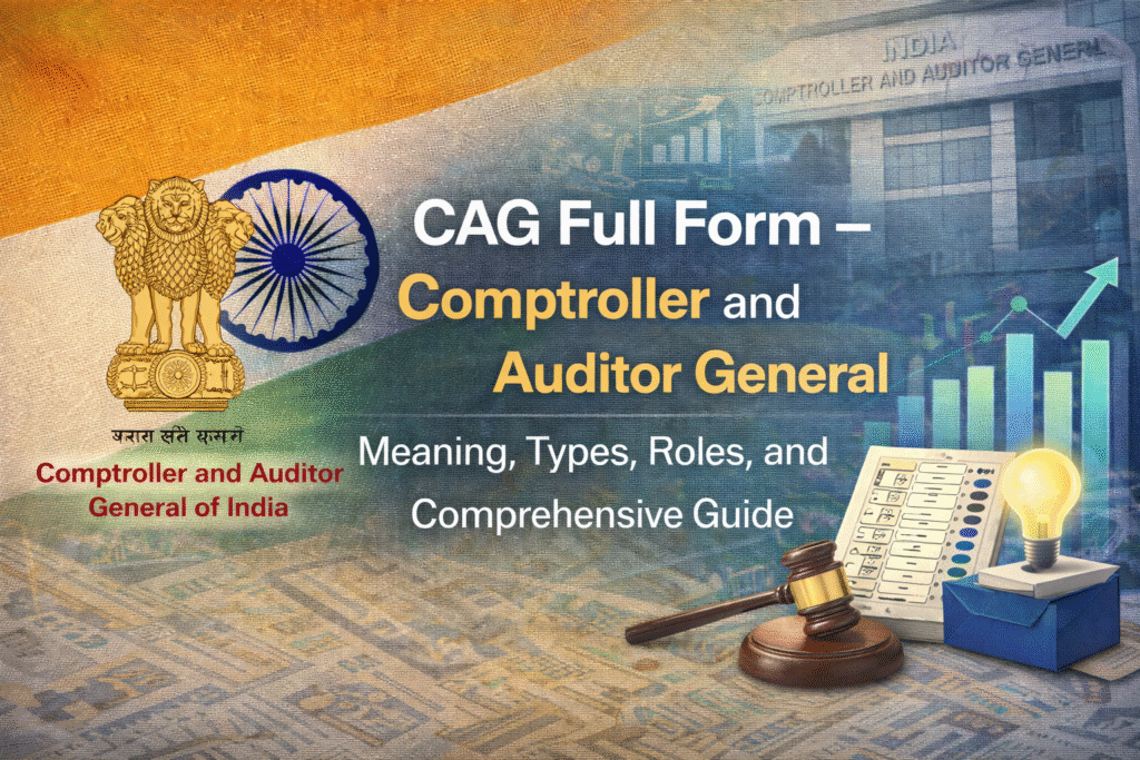 CAG Full Form – Comptroller and Auditor General: Meaning, Types, Roles, and Comprehensive Guide