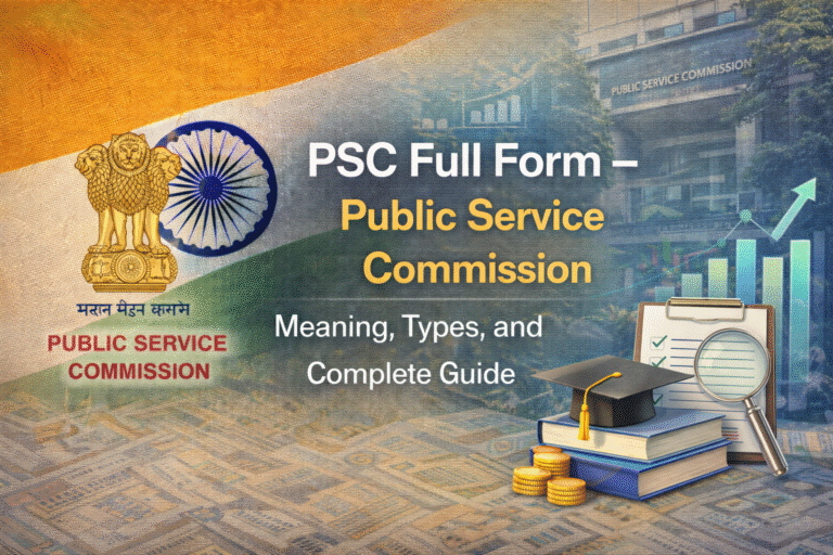 PSC Full Form – Public Service Commission: Meaning, Types, and Complete Guide