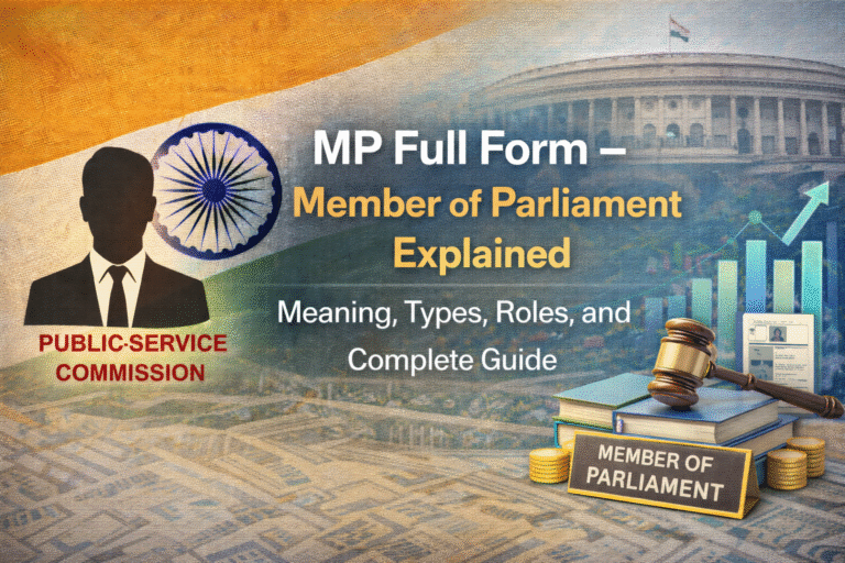 MP Full Form – Member of Parliament Explained: Meaning, Types, Roles, and Complete Guide