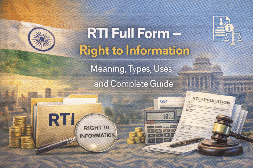 RTI Full Form – Right to Information: Meaning, Types, Uses, and Complete Guide