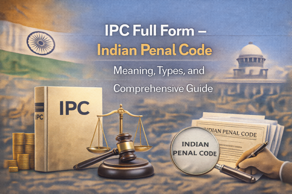 IPC Full Form – Indian Penal Code: Meaning, Types, and Comprehensive Guide