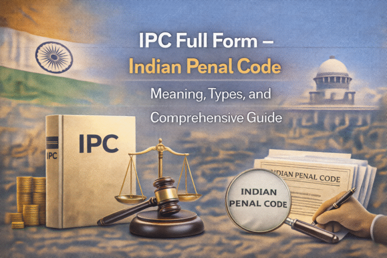 IPC Full Form – Indian Penal Code: Meaning, Types, and Comprehensive Guide