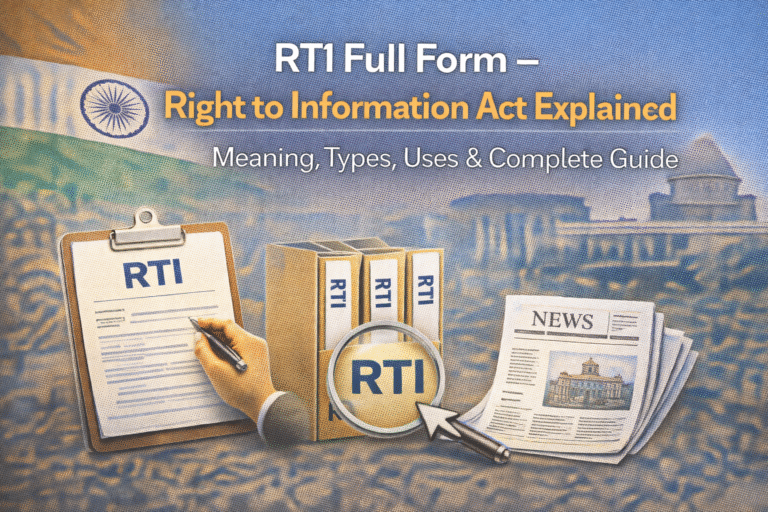 RTI Full Form – Right to Information Act Explained: Meaning, Types, Uses & Complete Guide