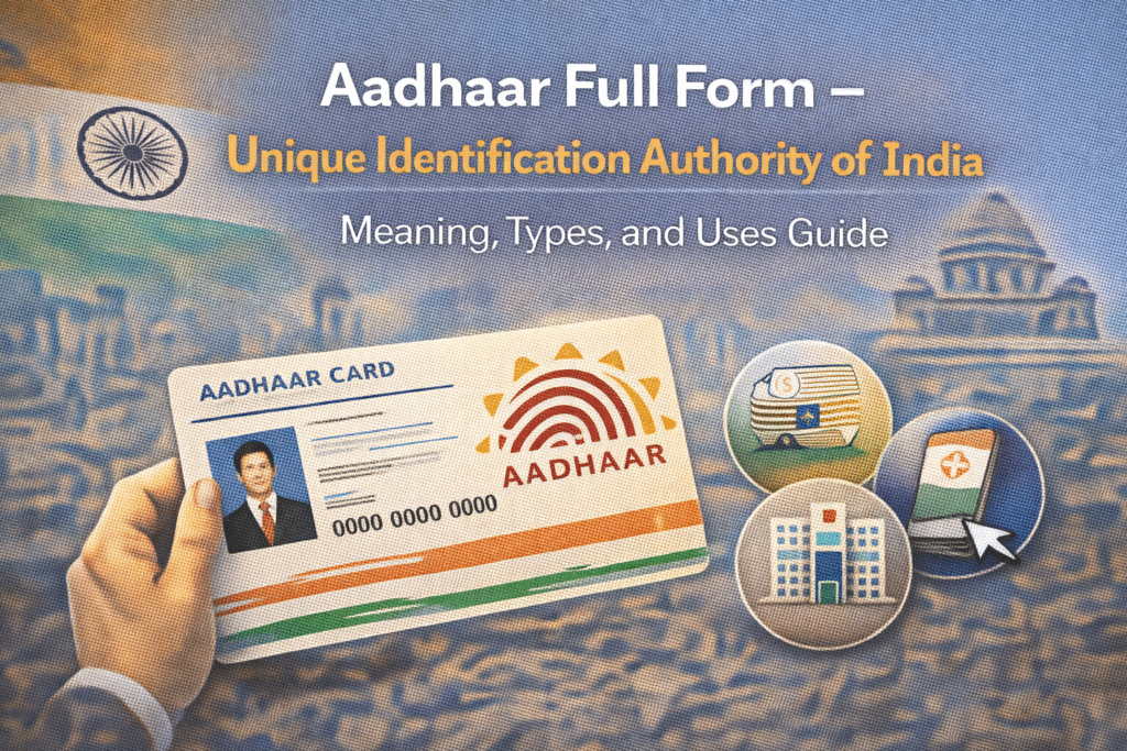Aadhaar Full Form – Unique Identification Authority of India Explained: Meaning, Types, and Uses Guide