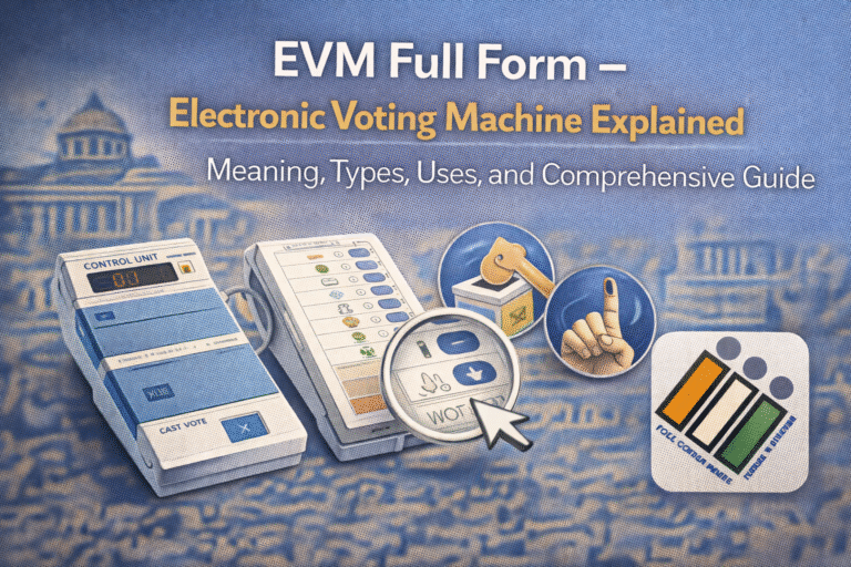 EVM Full Form – Electronic Voting Machine Explained: Meaning, Types, Uses, and Comprehensive Guide