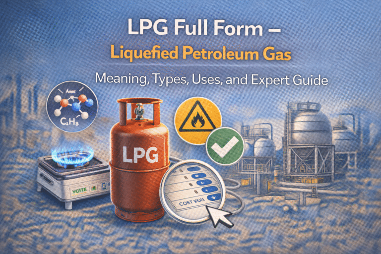 LPG Full Form – Liquefied Petroleum Gas: Meaning, Types, Uses, and Expert Guide