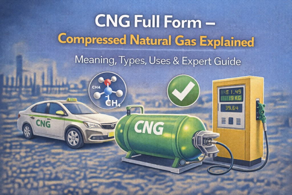 CNG Full Form – Compressed Natural Gas: Meaning, Types, Uses & Expert Guide
