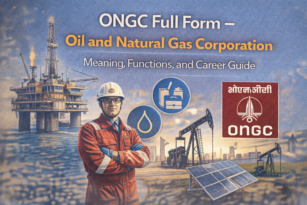 ONGC Full Form – Oil and Natural Gas Corporation: Meaning, Functions, and Career Guide