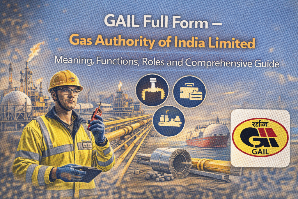 GAIL Full Form – Gas Authority of India Limited: Meaning, Functions, Roles and Comprehensive Guide