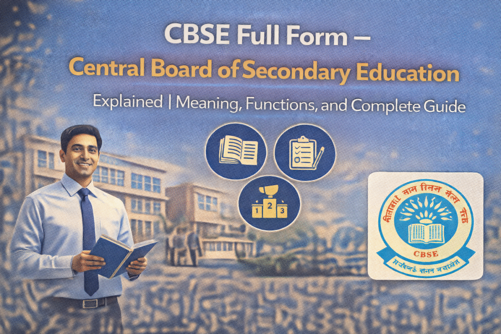 CBSE Full Form – Central Board of Secondary Education Explained | Meaning, Functions, and Complete Guide