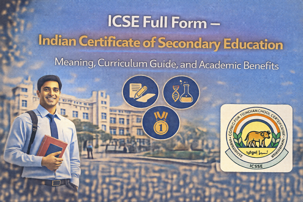 ICSE Full Form – Indian Certificate of Secondary Education: Meaning, Curriculum Guide, and Academic Benefits