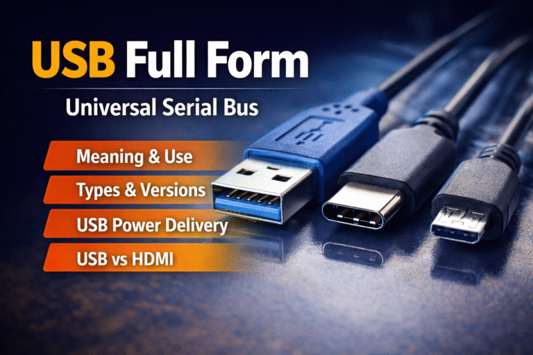 USB Full Form – Universal Serial Bus: Meaning, Types, Versions, Uses & Complete Guide (2000+ Words)