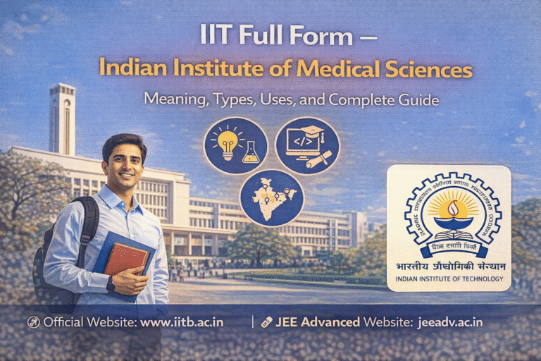 IIT Full Form – Indian Institute of Technology: Meaning, Types, Uses, and Complete Guide