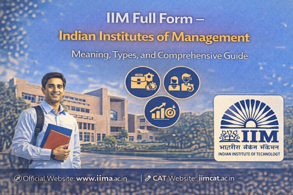 IIM Full Form explained as Indian Institutes of Management, with meaning, types, admission process, courses, and career opportunities.