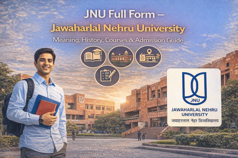 JNU Full Form – Jawaharlal Nehru University: Meaning, History, Courses & Admission Guide