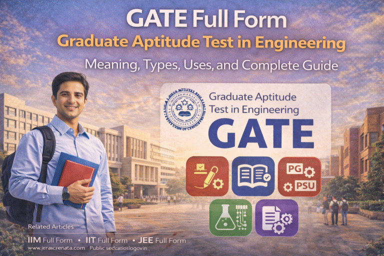 GATE Full Form – Graduate Aptitude Test in Engineering: Meaning, Types, Uses, and Complete Guide