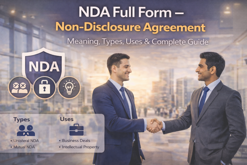 NDA Full Form – Non-Disclosure Agreement: Meaning, Types, Uses & Complete Guide