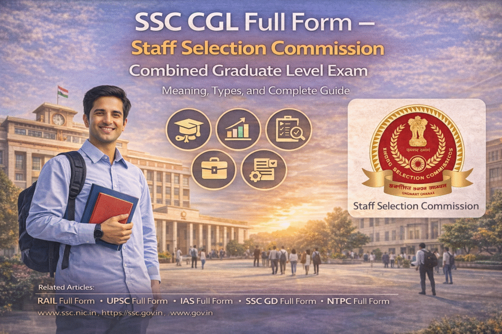 SSC CGL Full Form – Staff Selection Commission Combined Graduate Level Exam: Meaning, Types, and Complete Guide