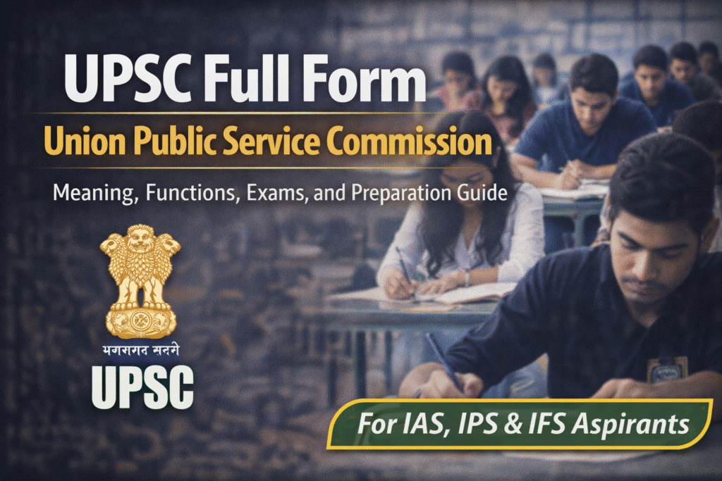 UPSC Full Form β Union Public Service Commission: Meaning, Functions, Exams, and Preparation Guide